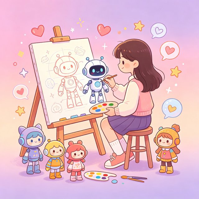 夜色ai 女孩亲手设计专属AI人设的插画